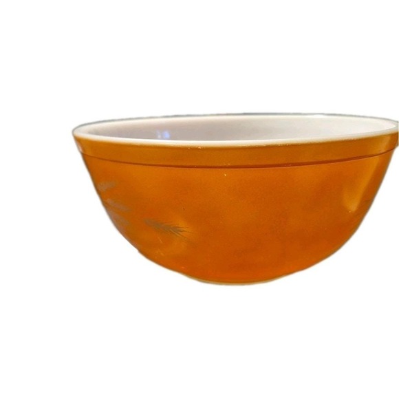 Vintage Pyrex Autumn Harvest Wheat Mixing Bowl #403 - 2.5 qt. Burnt Orange Color - Picture 9 of 10